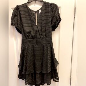 Beautiful Black Striped Romper - Francesca’s -  Blue Rain - size L